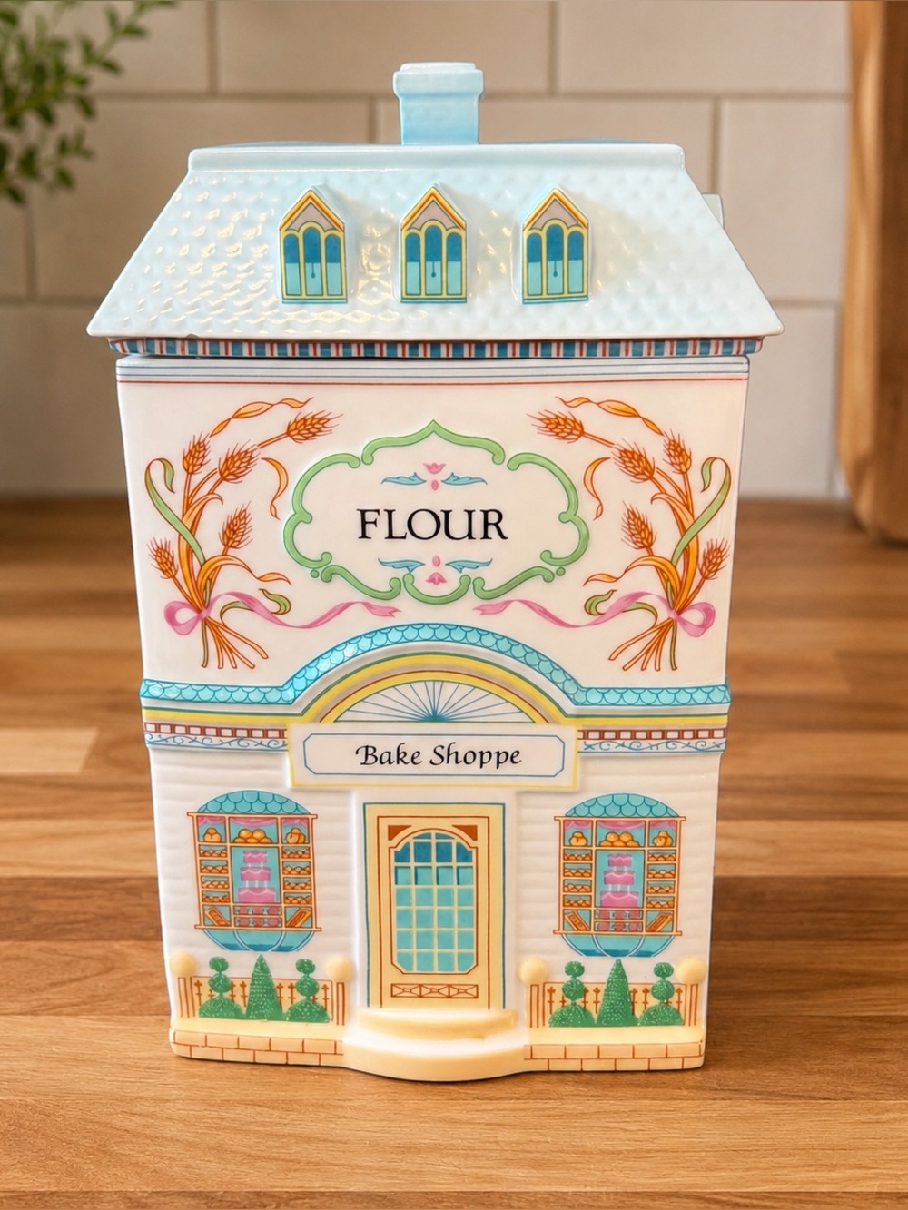 Lenox Spice Village Flour Canister "Bake Shoppe" - 1990.  (Read)